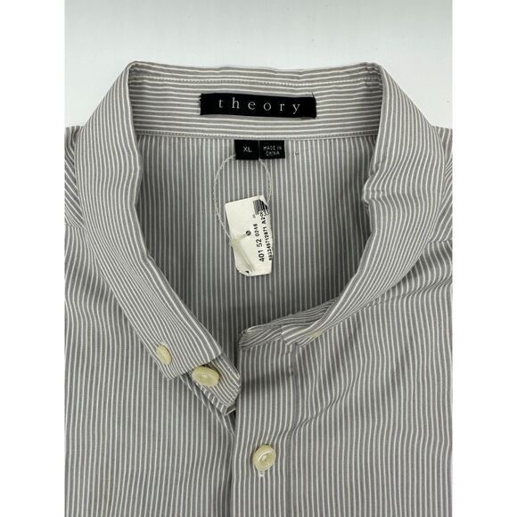 Theory Shirt for Men Button Down Shirt Sz XL Sleeves Striped Gray - Picture 5 of 5